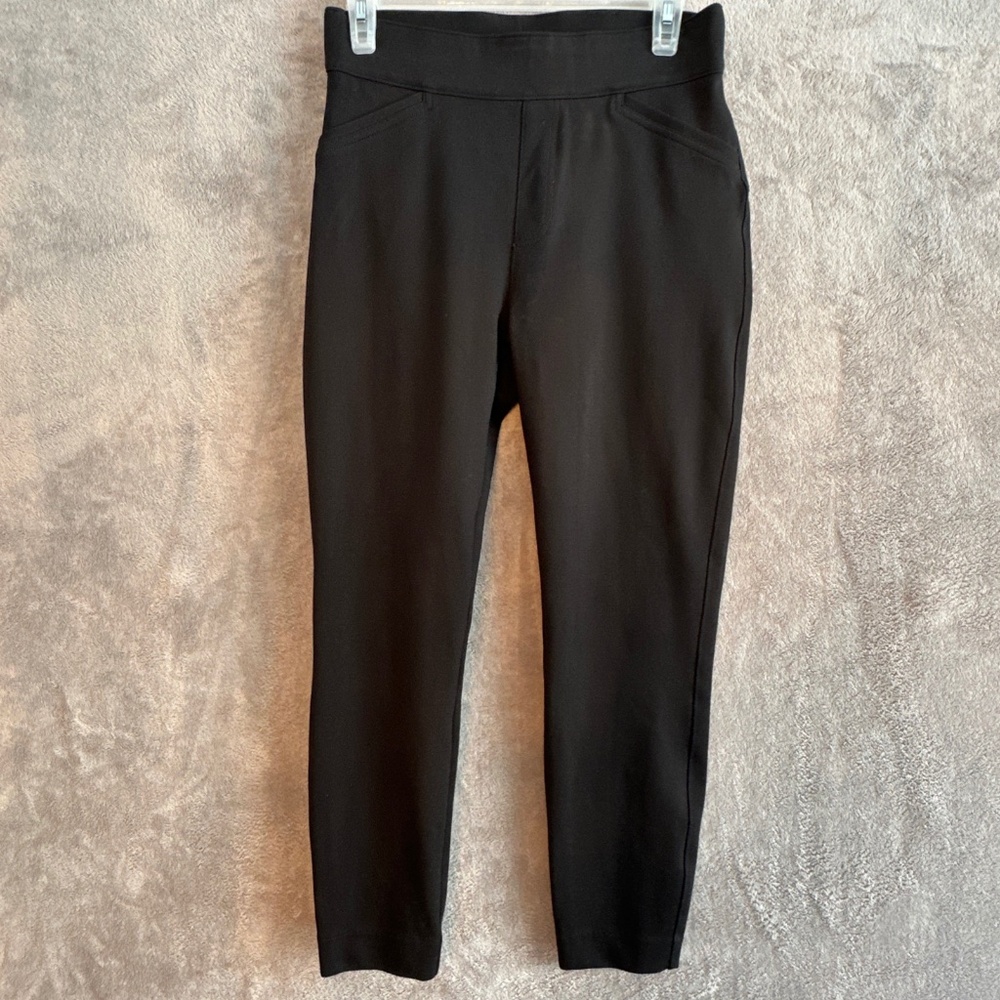 SPANX Black Ankle-Length Cropped Ponte Pants